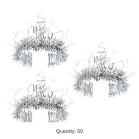50 Pack Bulk White New Year Silver Tiara