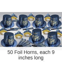 Midnight Blue New Year Party Kit for 50 People