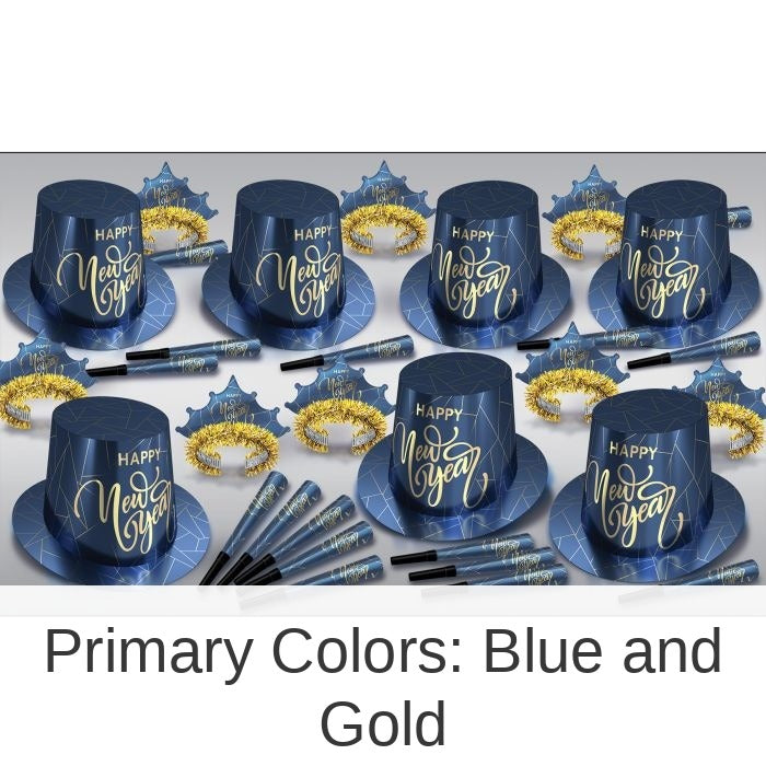 Midnight Blue New Year Party Kit for 50 People