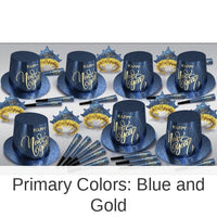 Midnight Blue New Year Party Kit for 50 People