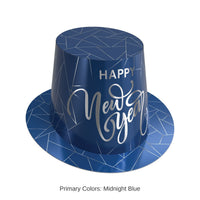 25 Pack Bulk Midnight Blue New Year Hi-Hat One Size
