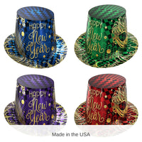 25 Pack Bulk New Year's Eve Midnight Masquerade Hi-Hats