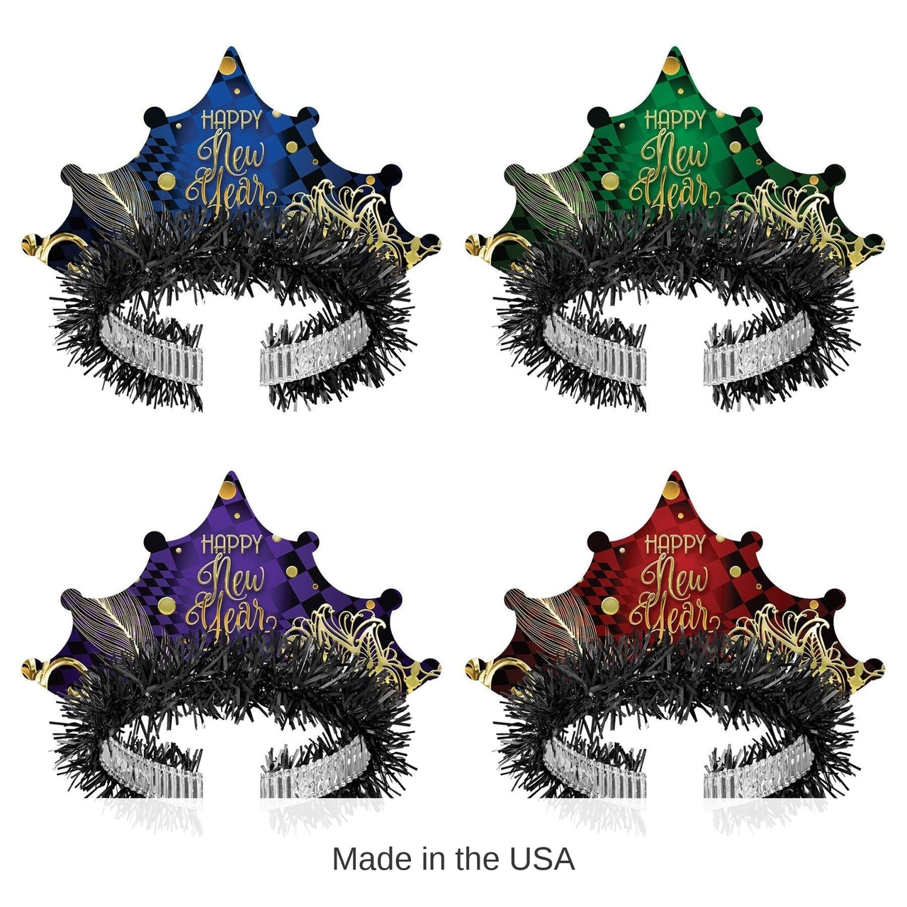 50 Pack Bulk New Year's Eve Midnight Masquerade Tiaras