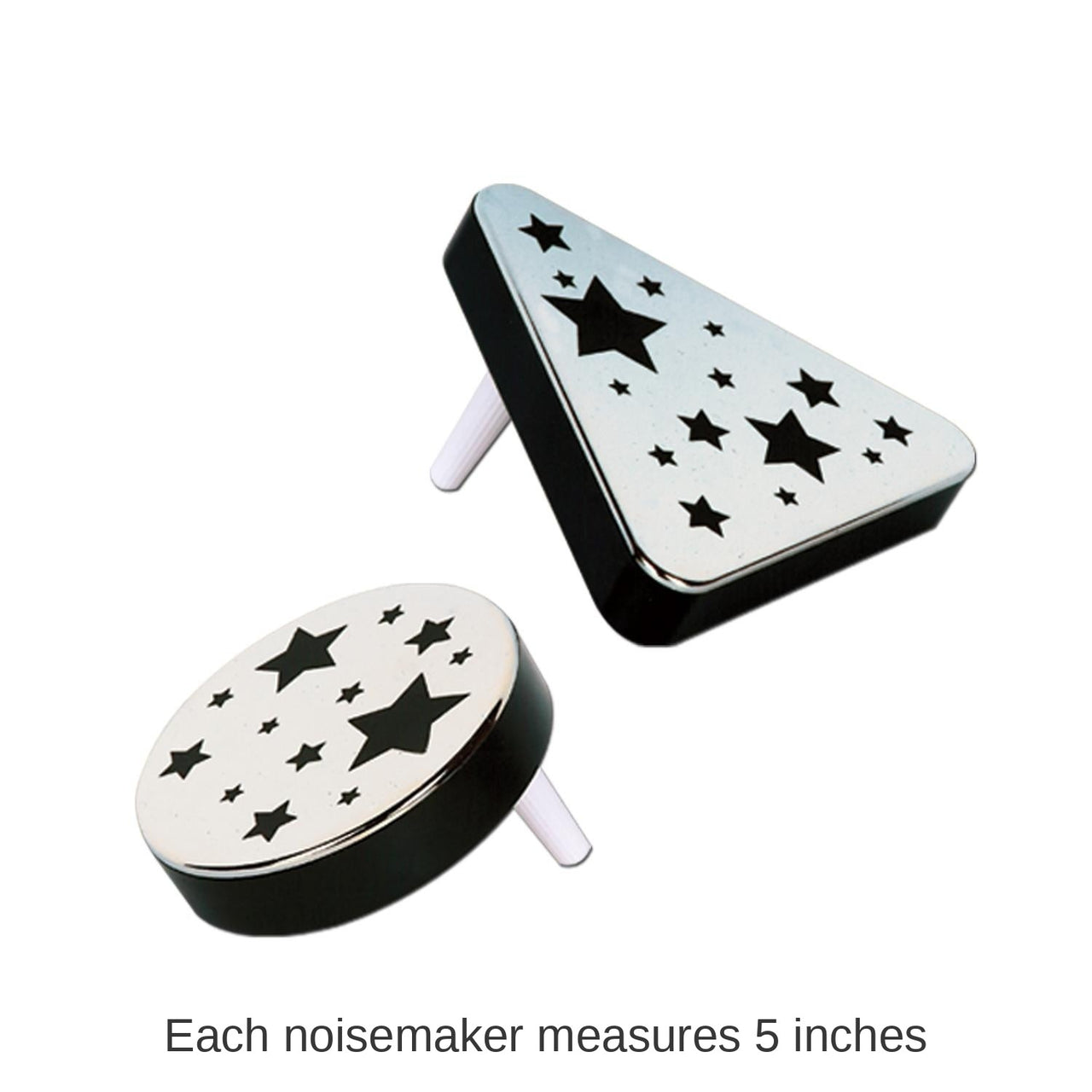 20 Pack Bulk New Year's Eve Plastic Metallic Noisemakers black & silver