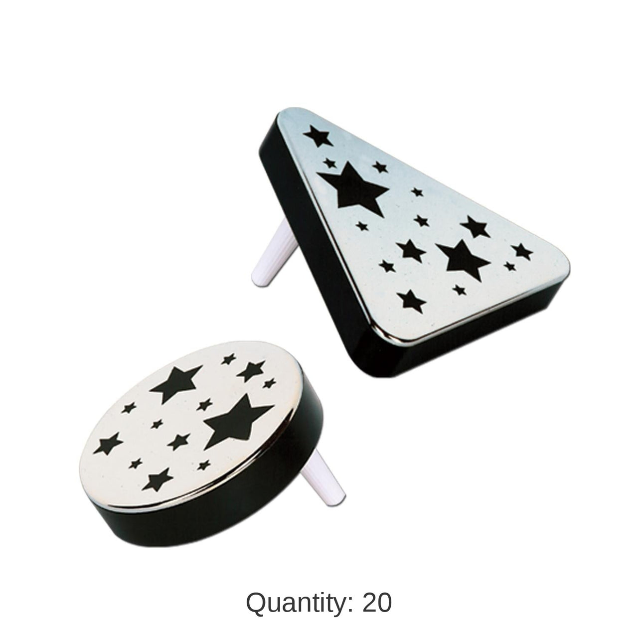 20 Pack Bulk New Year's Eve Plastic Metallic Noisemakers black & silver