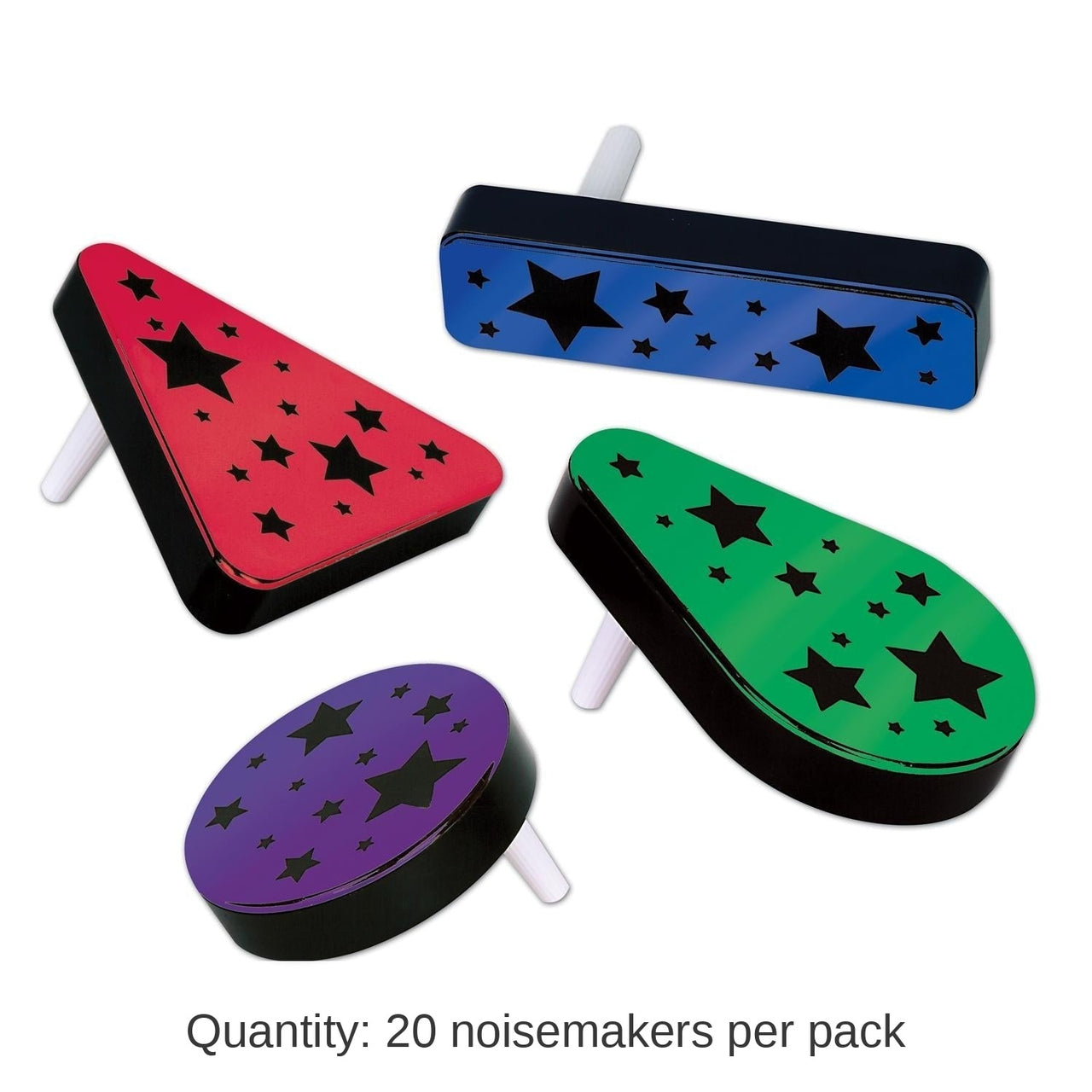 20 Pack Bulk Party Plastic Metallic Noisemakers