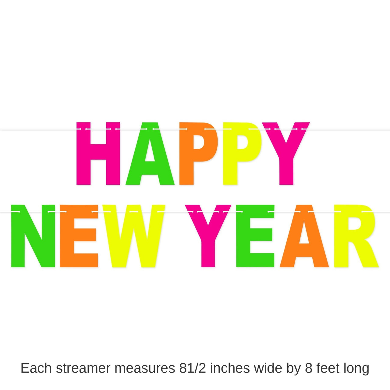 12 Pack Bulk Neon Happy New Year Streamer