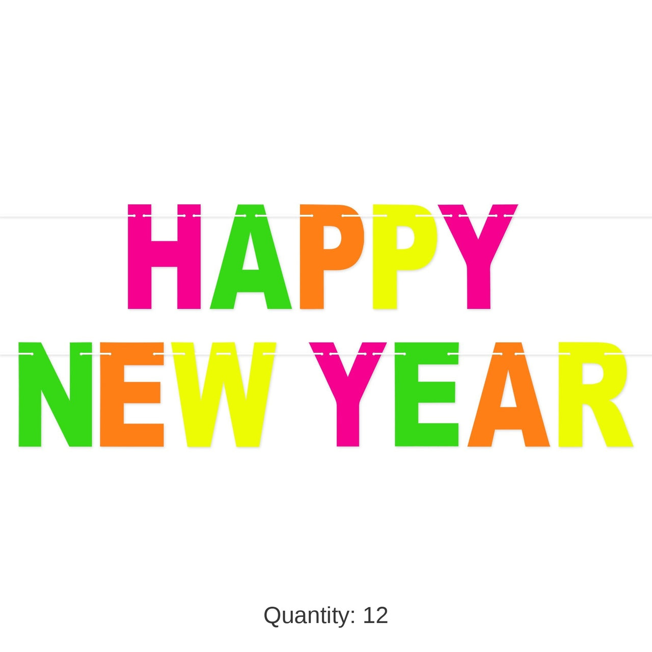 12 Pack Bulk Neon Happy New Year Streamer