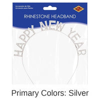 12 Pack Bulk Rhinestone Happy New Year Headband
