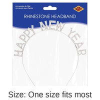 12 Pack Bulk Rhinestone Happy New Year Headband