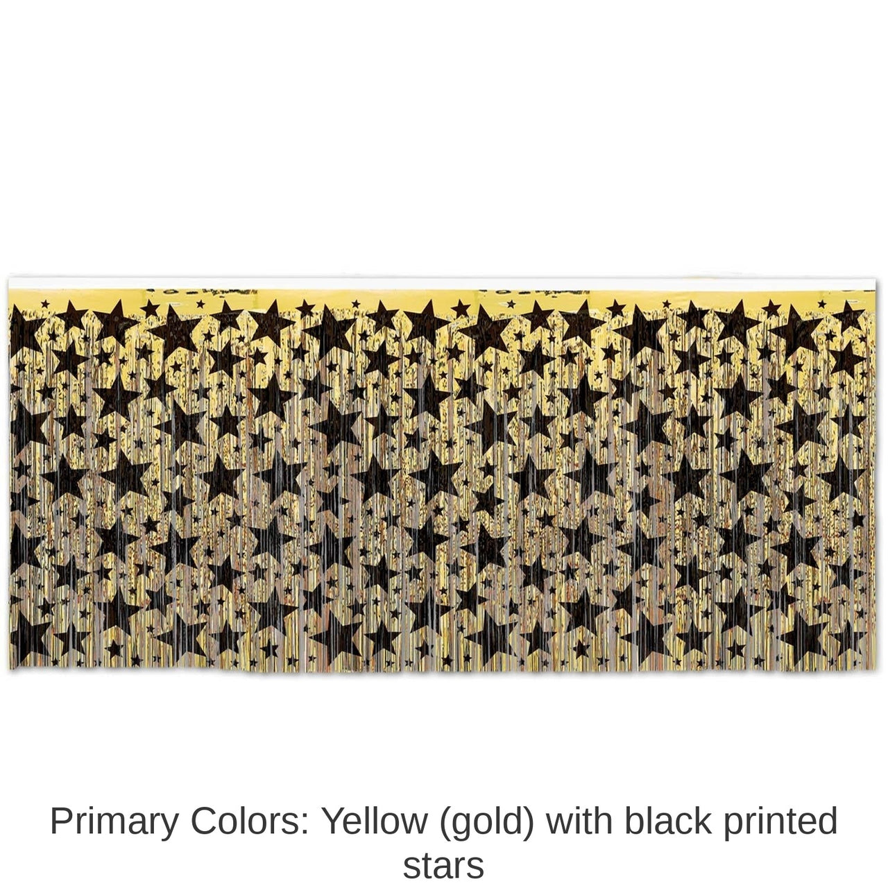 6 Pack Beistle New Year's Eve 1-Ply Metallic Table Skirt - gold with prtd black stars
