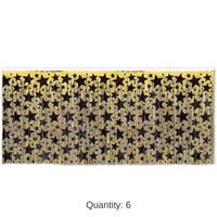 6 Pack Beistle New Year's Eve 1-Ply Metallic Table Skirt - gold with prtd black stars
