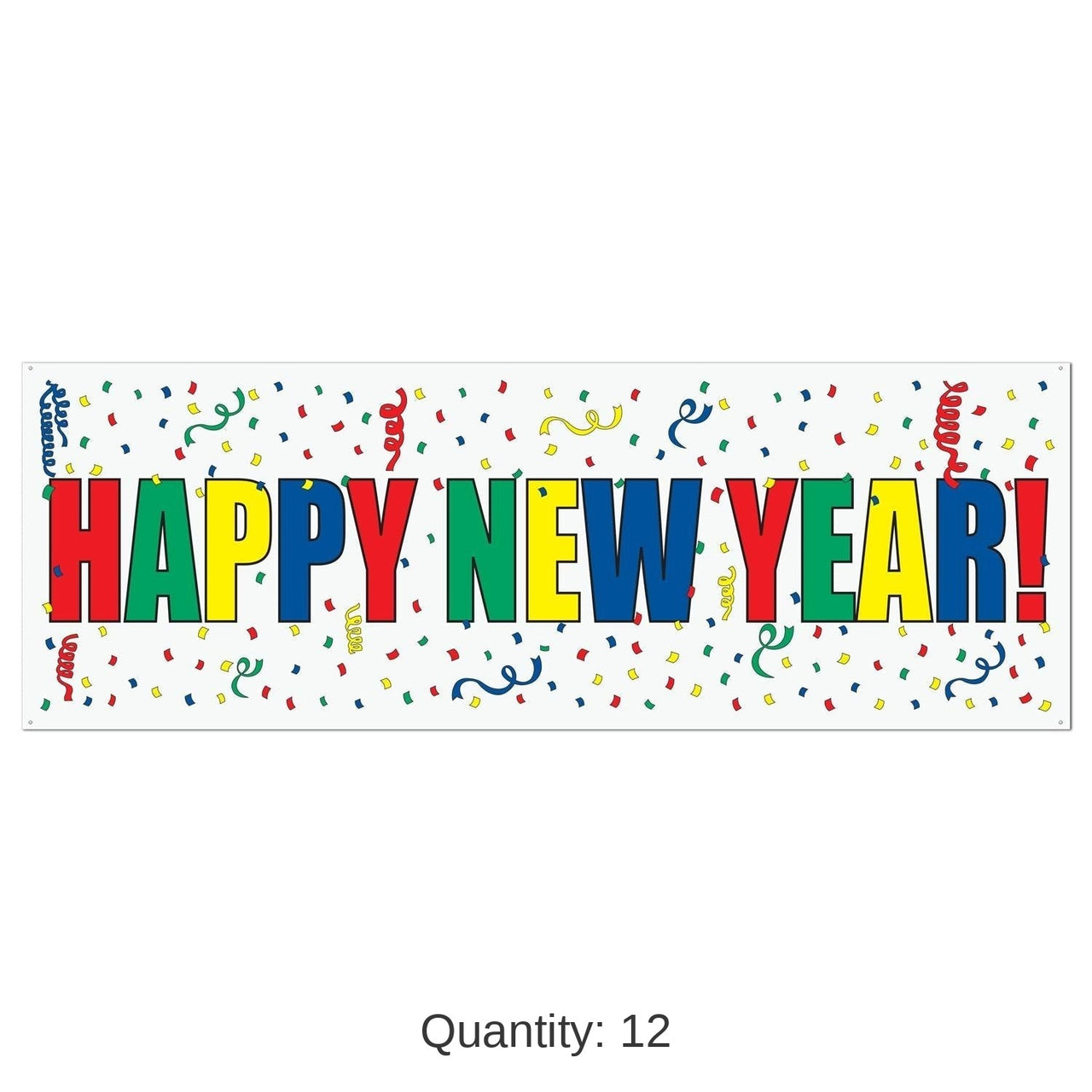 12 Pack Bulk Happy New Year Sign Banner