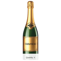 4 Pack Bulk Champagne Bottle Stand-Up Prop 4ft 10in New Year's & Awards
