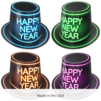 25 Pack Bulk Glowing New Year Hi-Hats