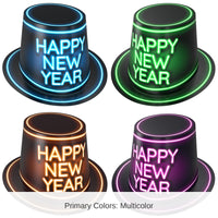 25 Pack Bulk Glowing New Year Hi-Hats