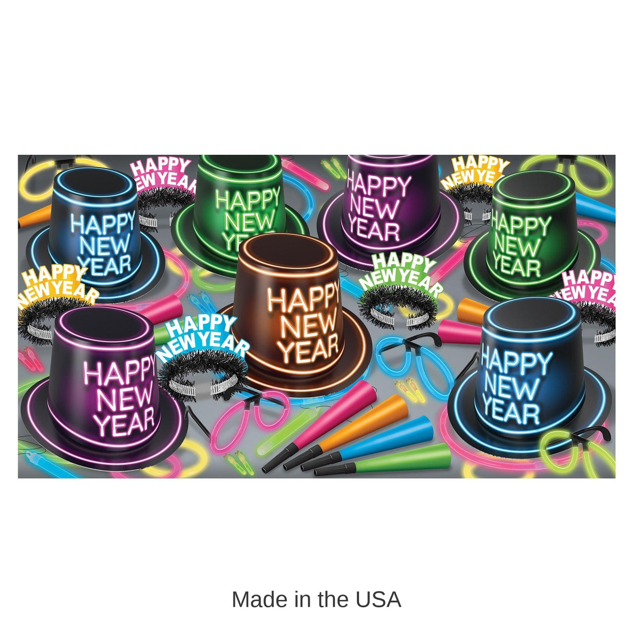 Glowing New Year Party Kit for 50 People