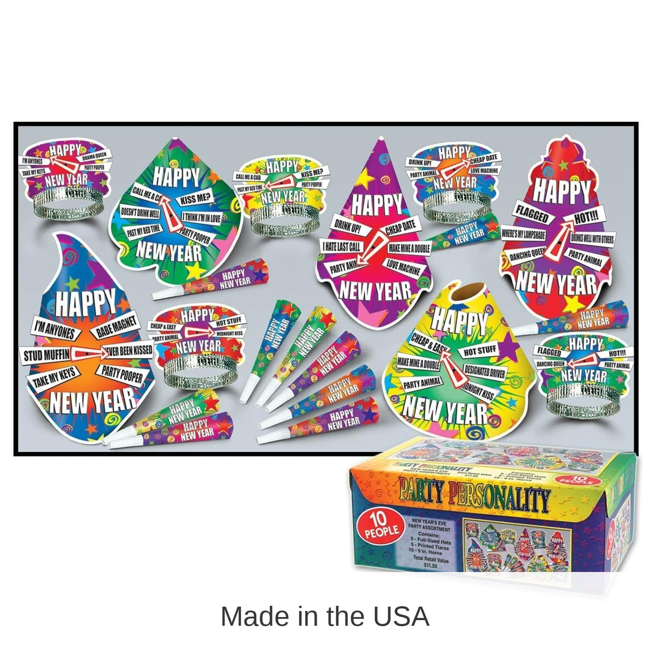 New Year's Eve Party Personality Party Kit for 10