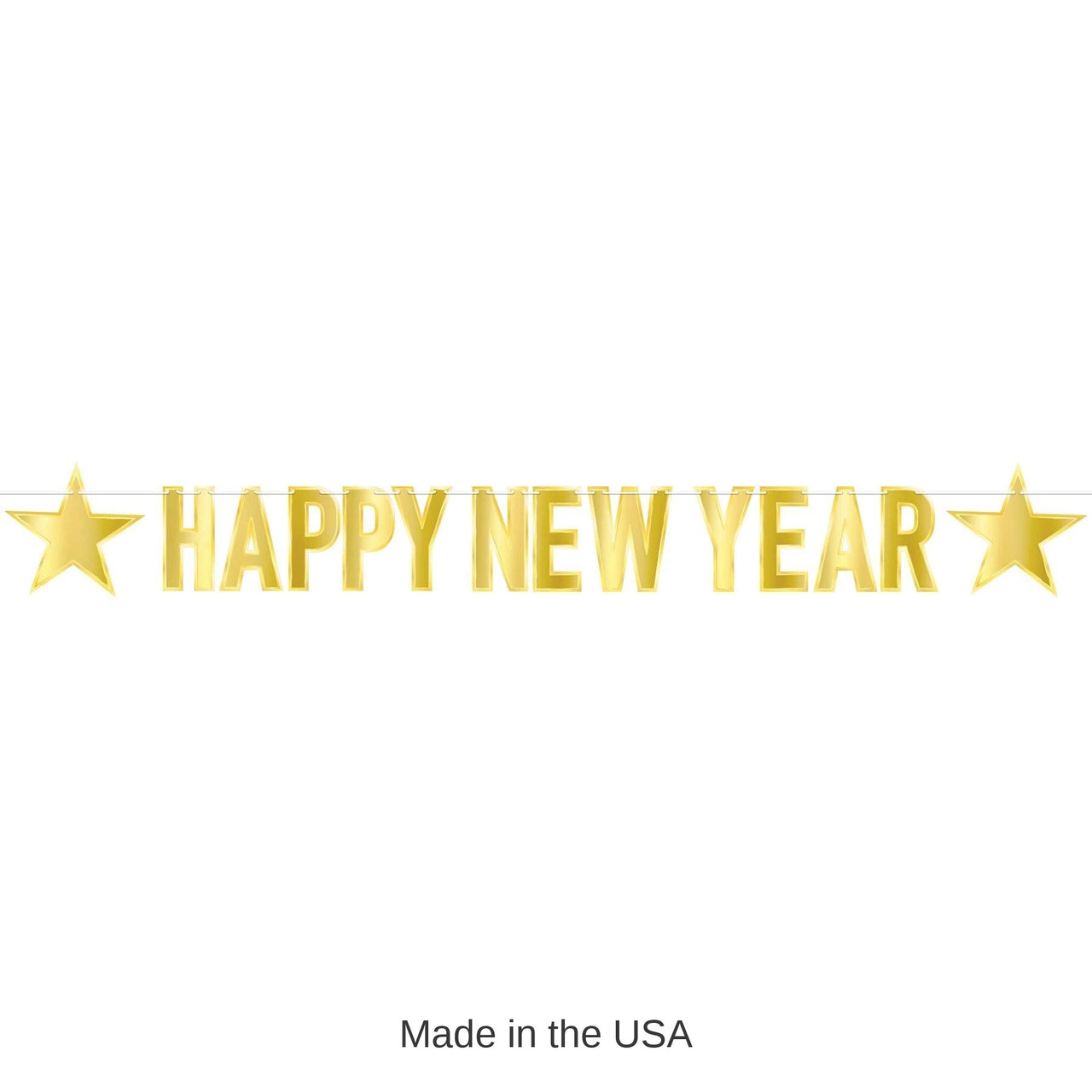 12 Pack Bulk Foil Happy New Year Streamer Gold