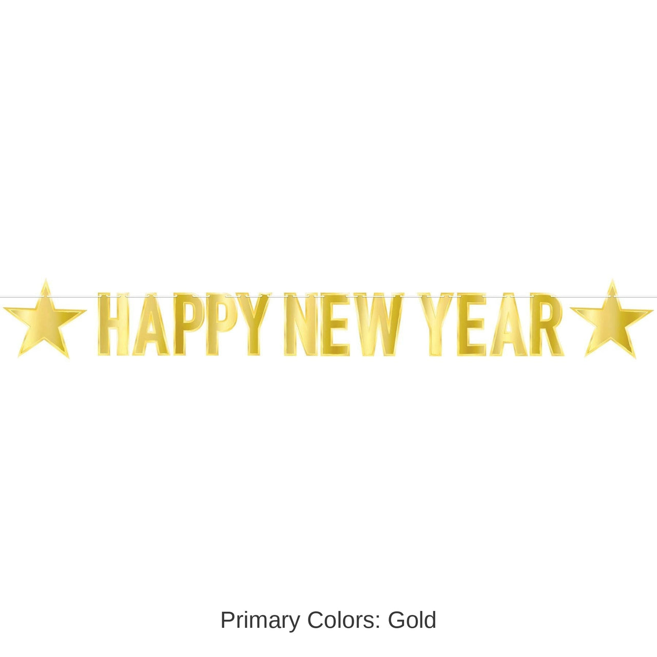 12 Pack Bulk Foil Happy New Year Streamer Gold