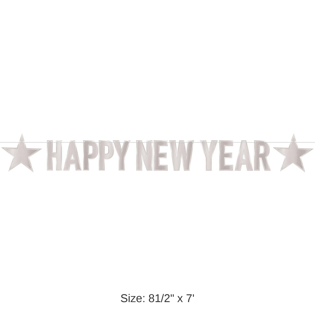 12 Pack Bulk Foil Happy New Year Streamer Silver