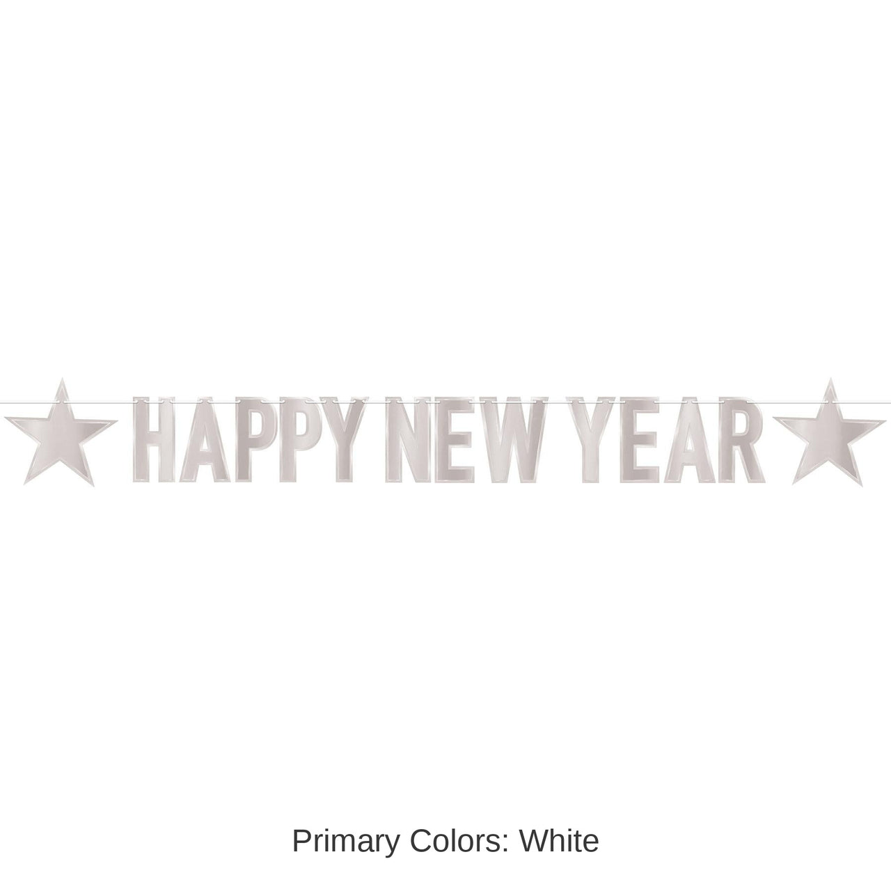 12 Pack Bulk Foil Happy New Year Streamer Silver