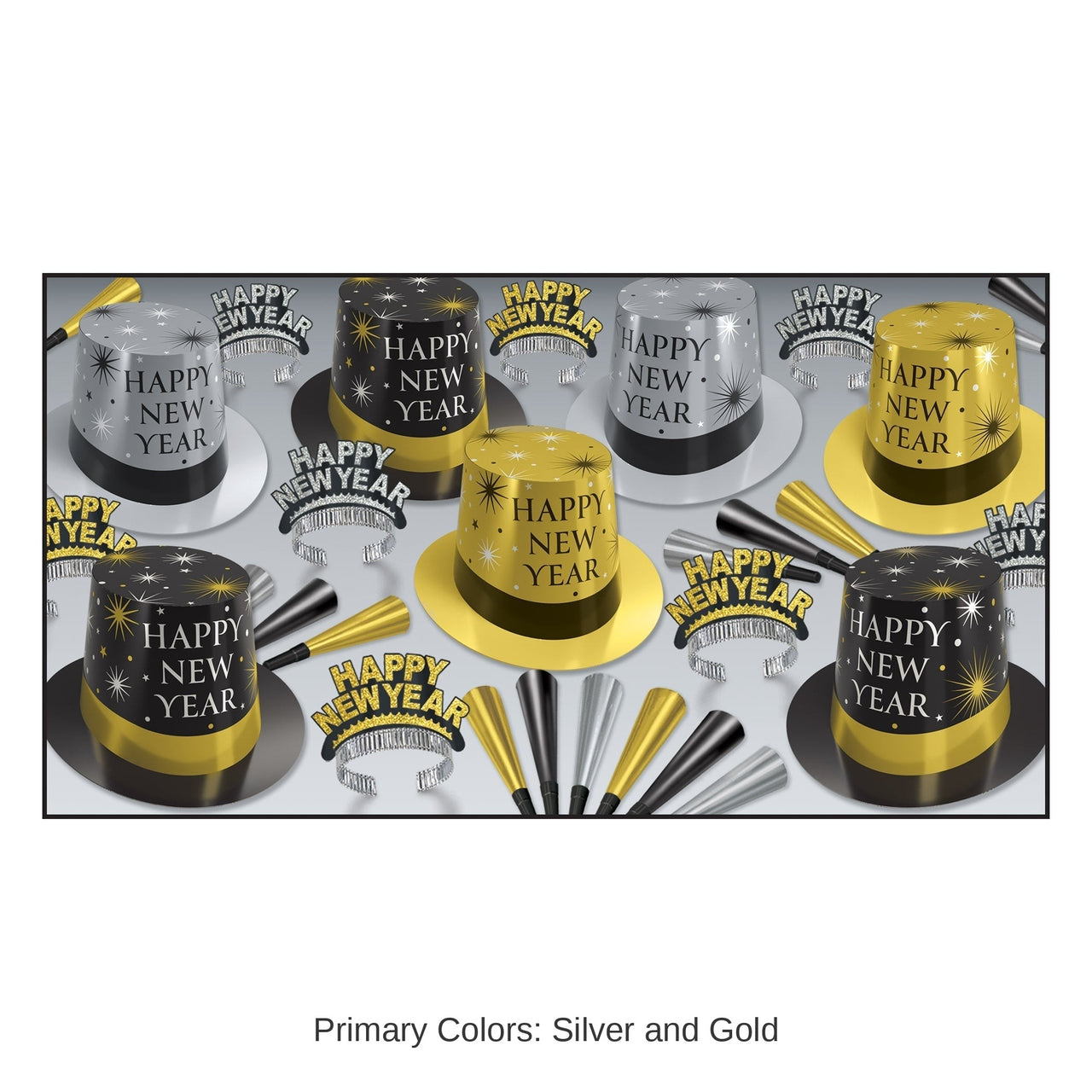 Silver & Gold New Year's Party Assortment for 50