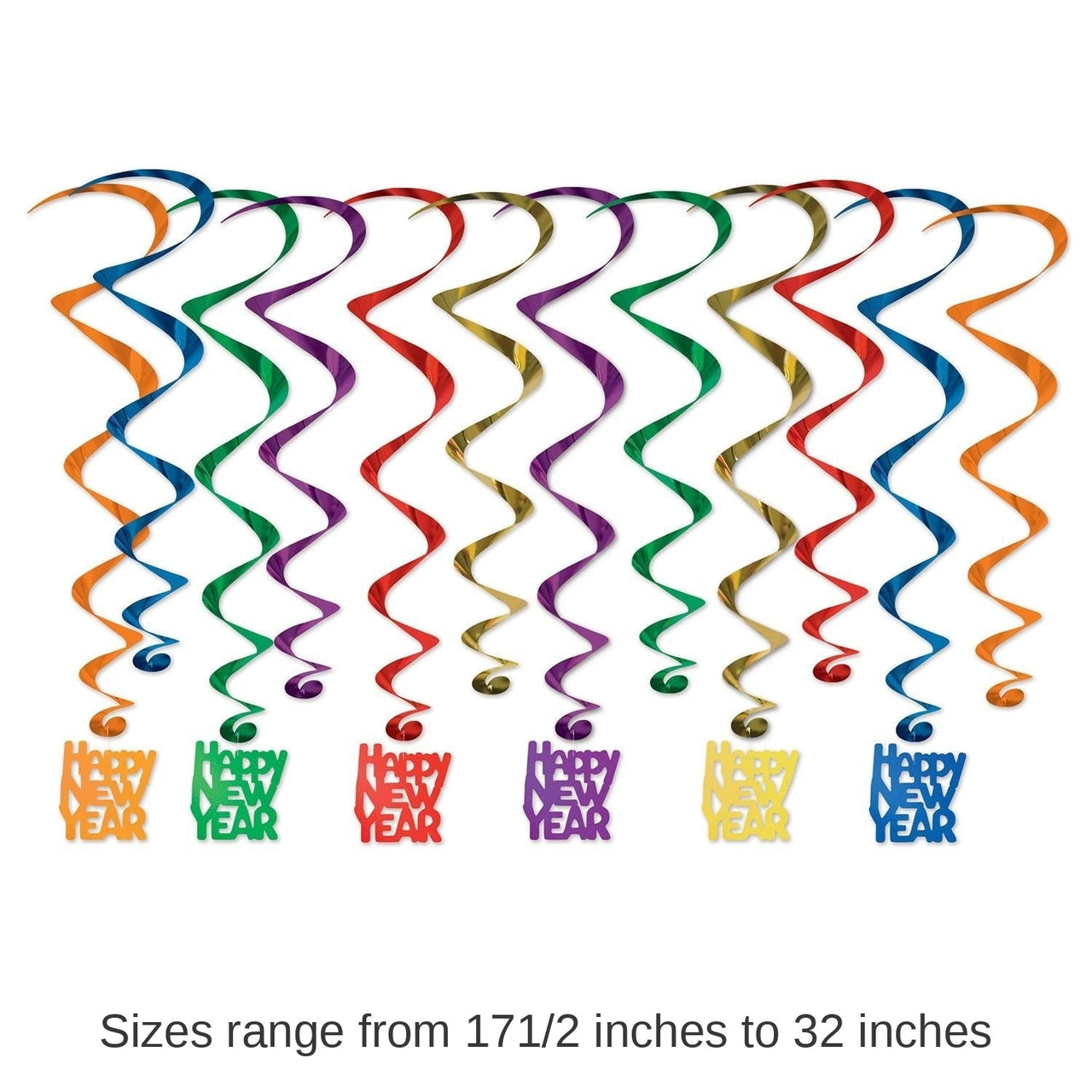 72 Pack Bulk Happy New Year Whirls