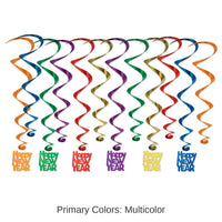 72 Pack Bulk Happy New Year Whirls