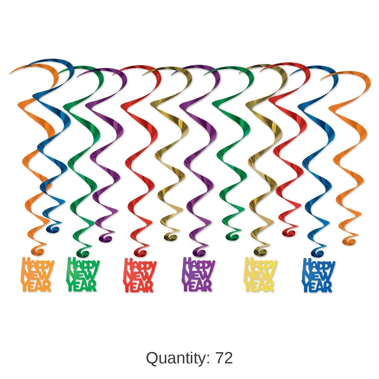 72 Pack Bulk Happy New Year Whirls