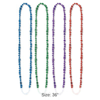 144 Pack Bulk Happy New Year Bead Necklaces- Asst Colors