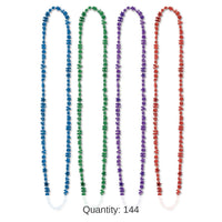 144 Pack Bulk Happy New Year Bead Necklaces- Asst Colors