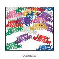 12 Pack Bulk Happy New Year Confetti multi-color - multi-color (0.5 Oz/Pkg)