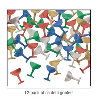 12 Pack Bulk New Year's Eve Confetti Goblets multi-color (1 Oz per Pack)