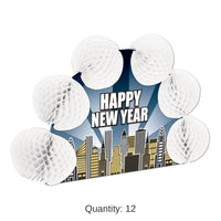 12 Pack Bulk Happy New Year 2-Sided Centerpiece
