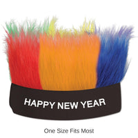 12 Pack Bulk Happy New Year Hairy Headband