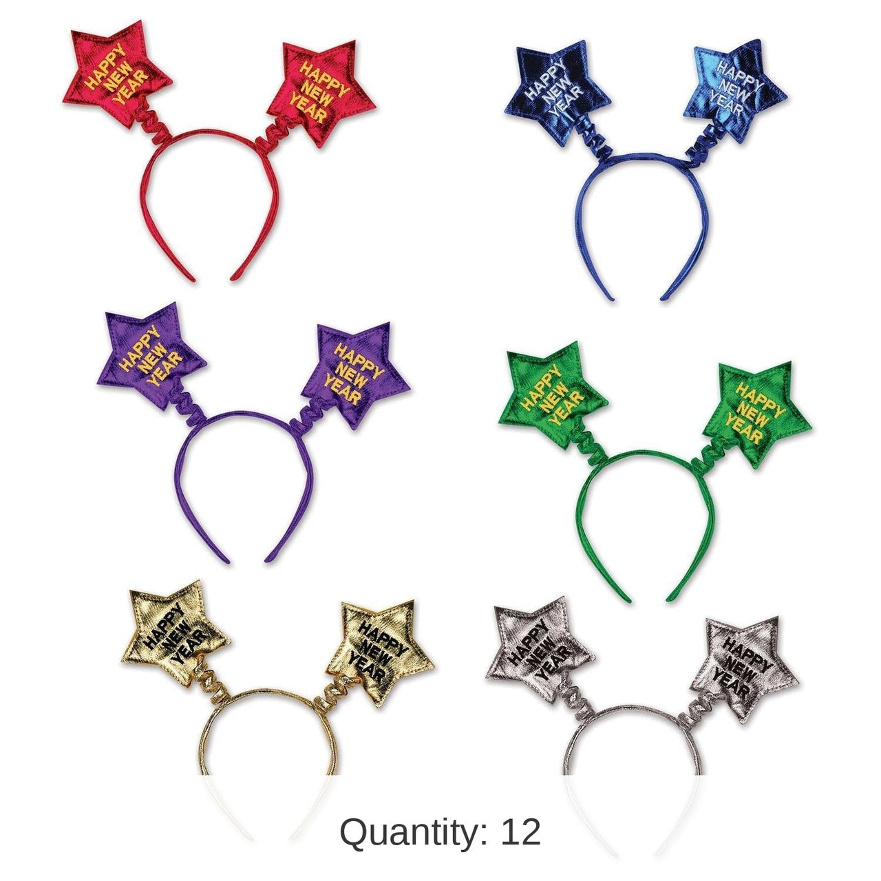 12 Pack Bulk Happy New Year Star Boppers