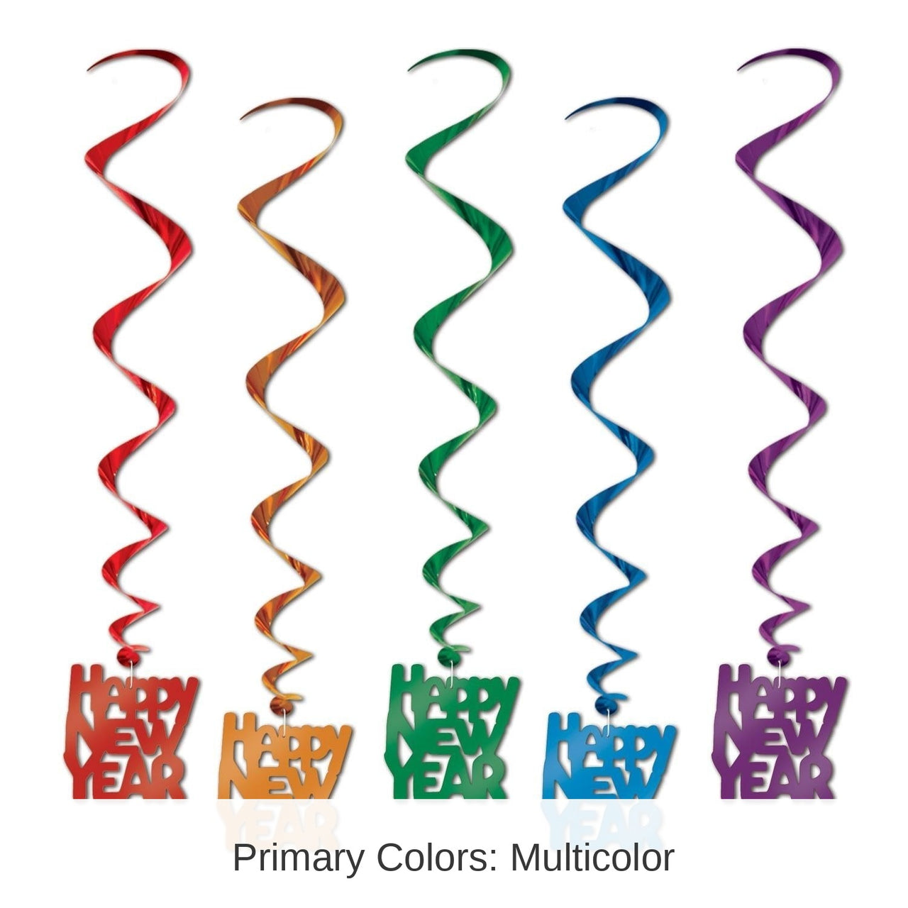 30 Piece Bulk Happy New Year Whirls Asst colors