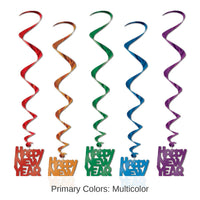 30 Piece Bulk Happy New Year Whirls Asst colors
