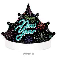 12 Pack Bulk Happy New Year Tiara Headband