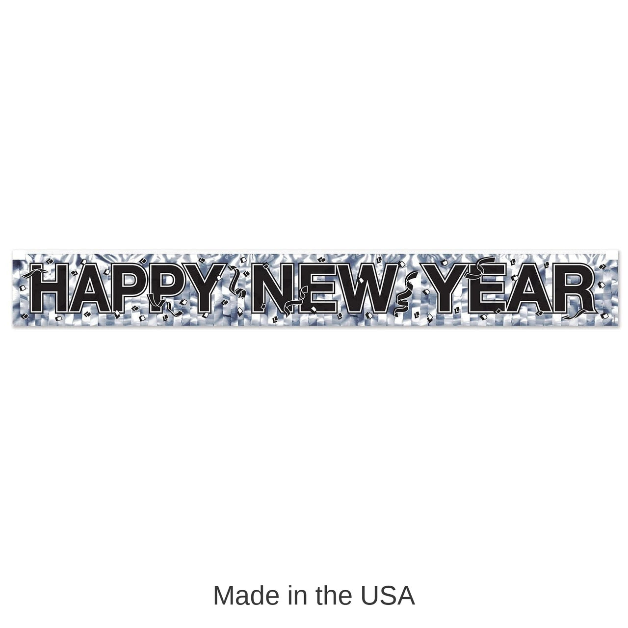 12 Pack Bulk Metallic Happy New Year Fringe Banner
