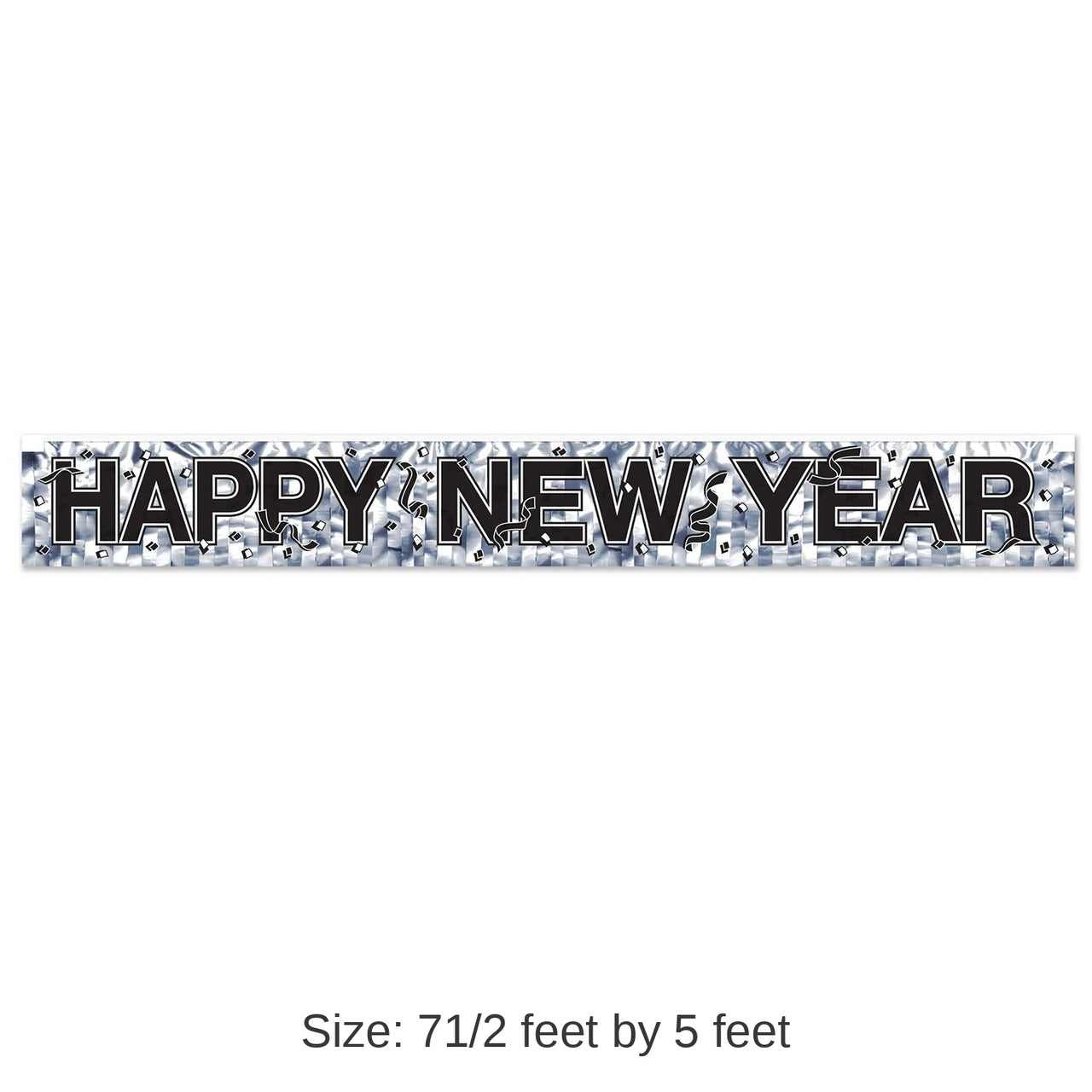 12 Pack Bulk Metallic Happy New Year Fringe Banner