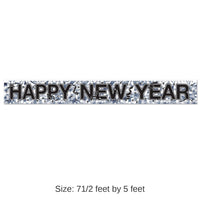 12 Pack Bulk Metallic Happy New Year Fringe Banner