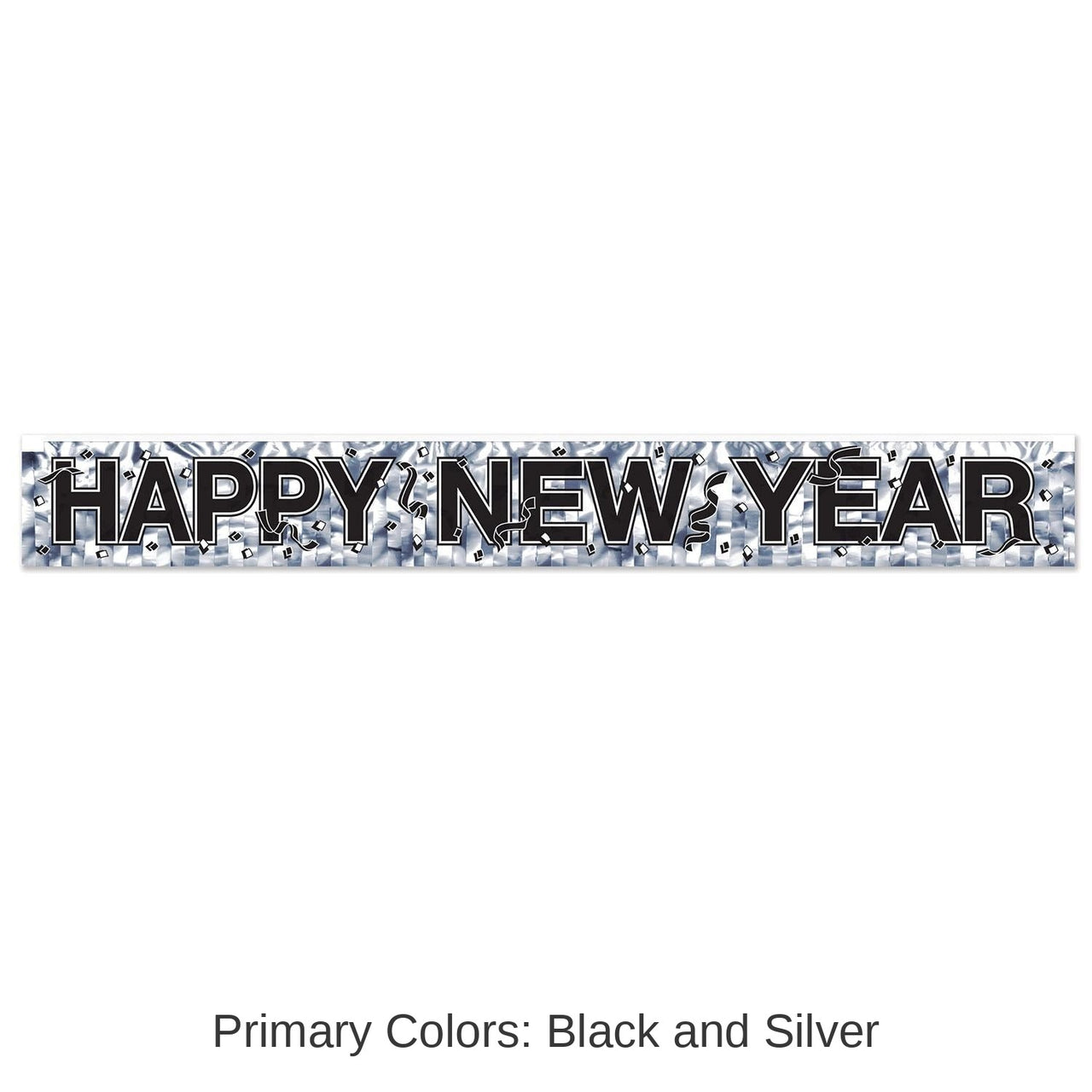12 Pack Bulk Metallic Happy New Year Fringe Banner