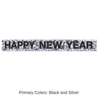 12 Pack Bulk Metallic Happy New Year Fringe Banner