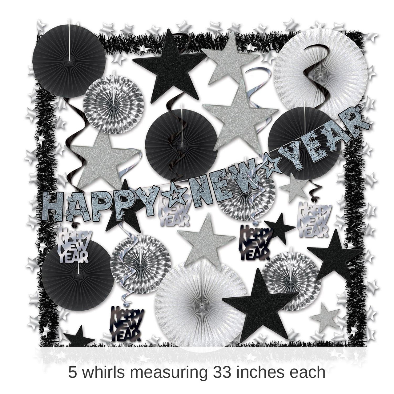 Shimmering Silver New Year's Eve Decorating Kit