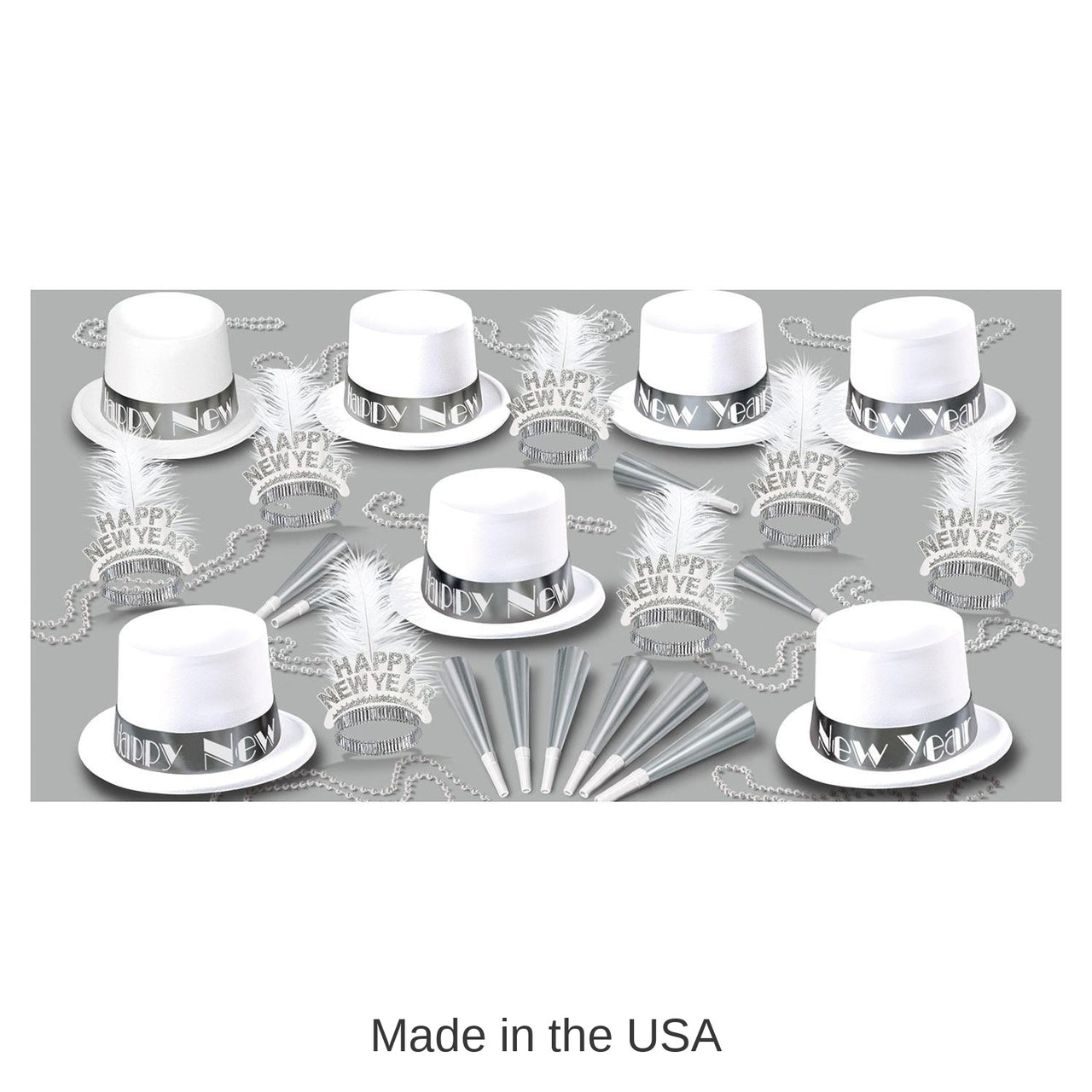 White Ice New Year's Eve Party Kit for 50 People