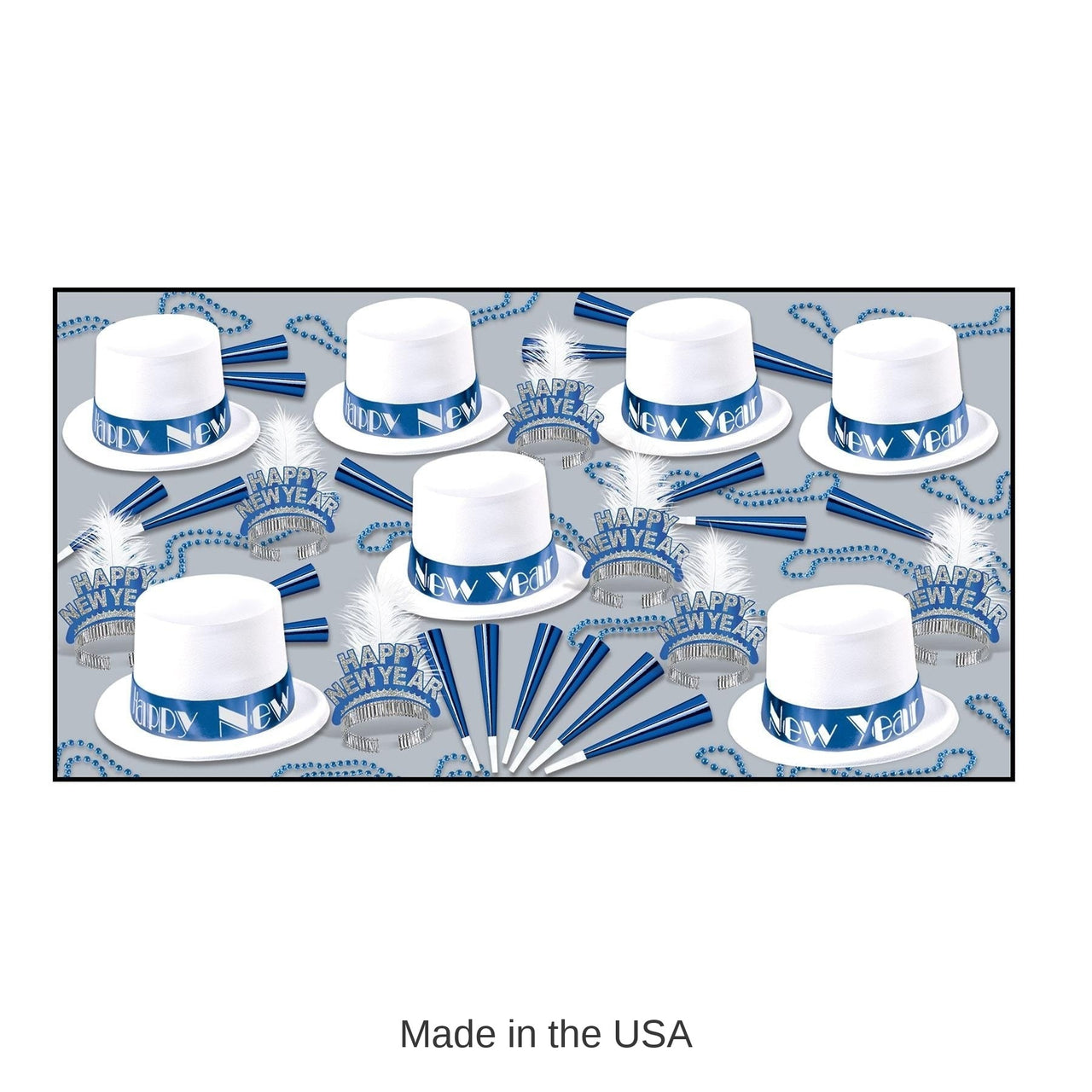Arctic Blue New Year's Eve Party Kit for 50 People