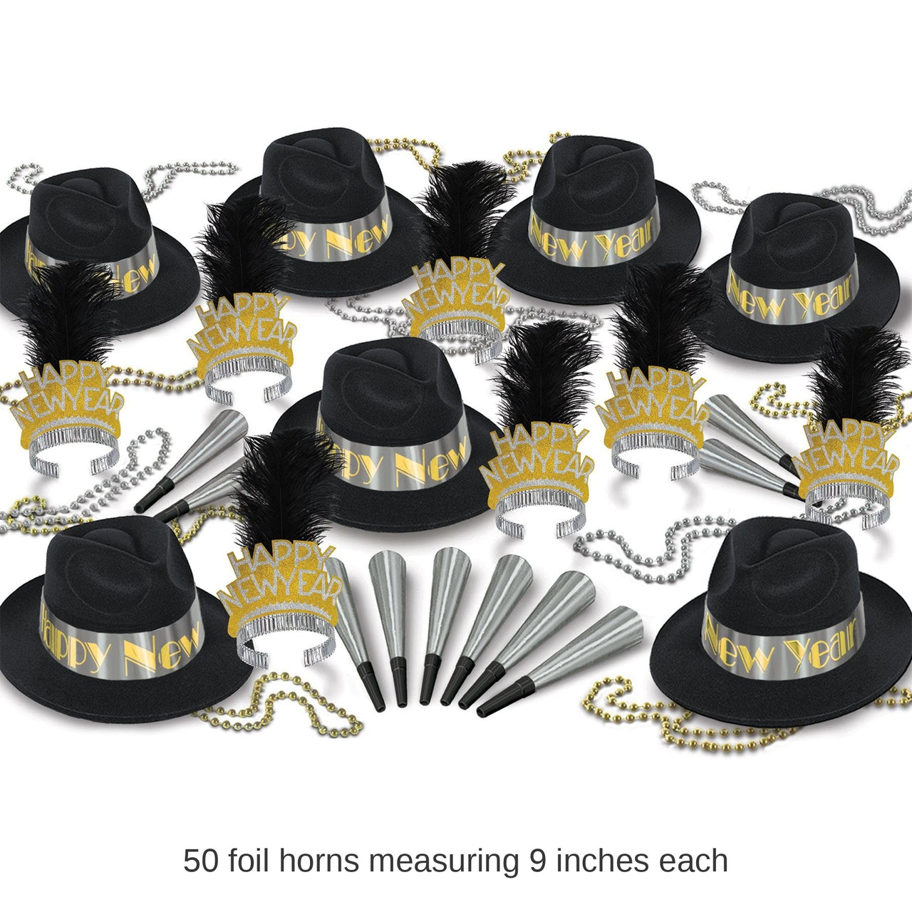 Platinum Gold New Year's Eve Party Kit for 50 People