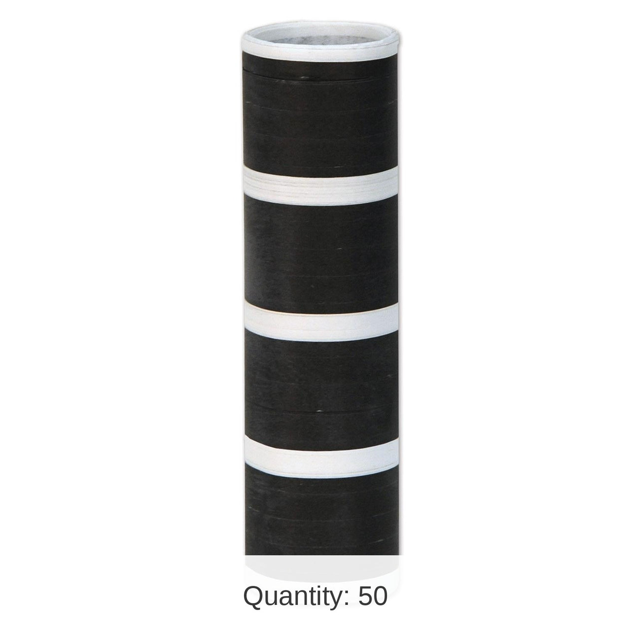 50 Pack Bulk New Year's Eve FR Serpentine Throws- black/white 18/Roll